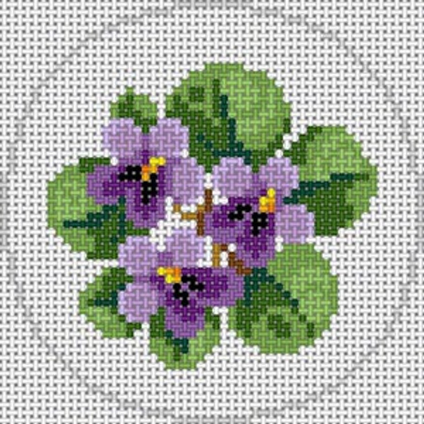 P-125 Violets 18 Mesh 3x3 Treglown Designs