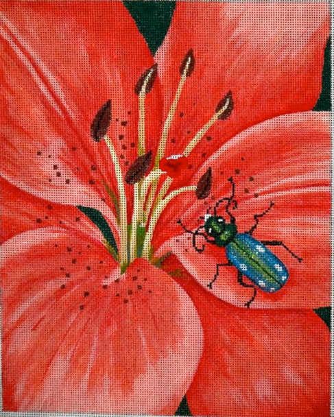 EW-41 Tiger Lily & Tiger Bug 8 x 10 18 Mesh EDITH WILLIS DESIGNS