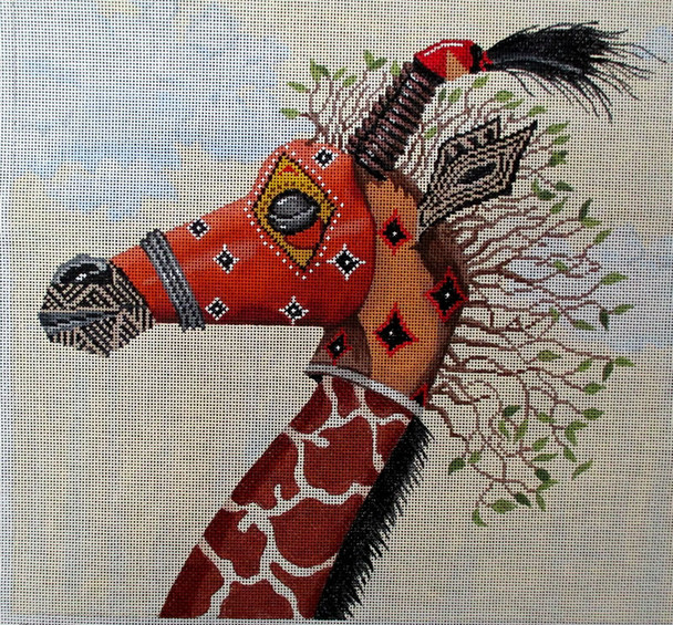 TC-7 Tribal Mask-Giraffe	12x11 18 Mesh Tapestry Fair TIMOTHY CHAPMAN DESIGNS