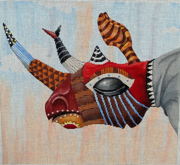 TC-8 Tribal Mask- Rhino	12x11 18 Mesh Tapestry Fair TIMOTHY CHAPMAN DESIGNS