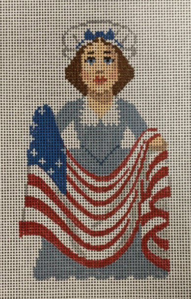 LL462C	Patriotic Ornaments - Betsy Ross 3 x 5.25  18 Mesh Labors Of Love