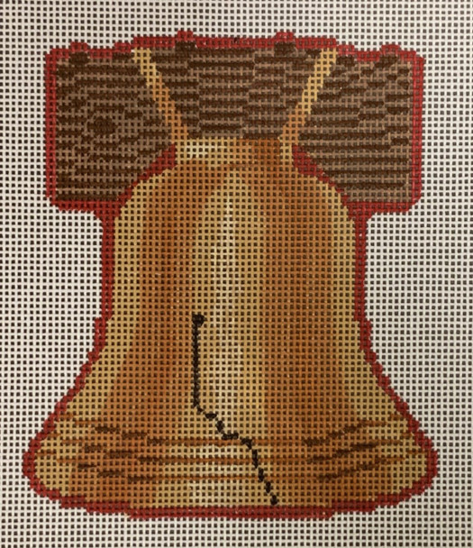 LL462H	Patriotic Ornaments - Liberty Bell 3.5x4.5 18 Mesh Labors Of Love