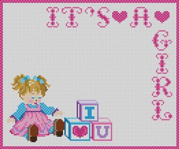 B-130 Girl Announcement 12 Mesh 9 x 111⁄2 Treglown Designs