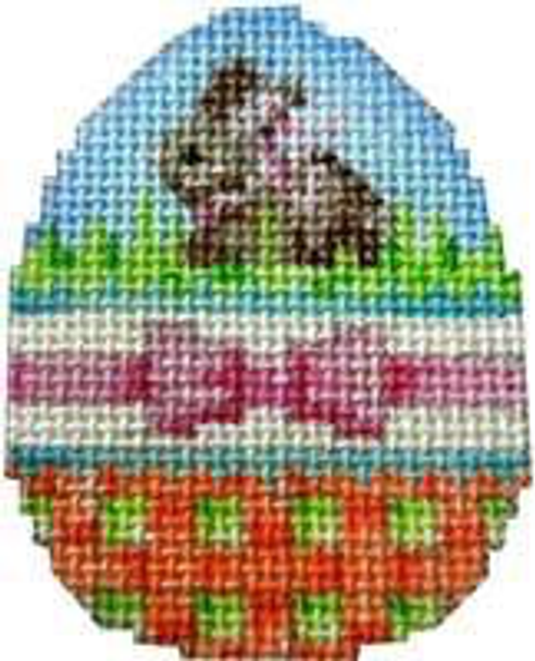 EG-601 Bunny/Bow/Orange Lattice Mini Egg 1.75x2.5 18 Mesh Associated Talents