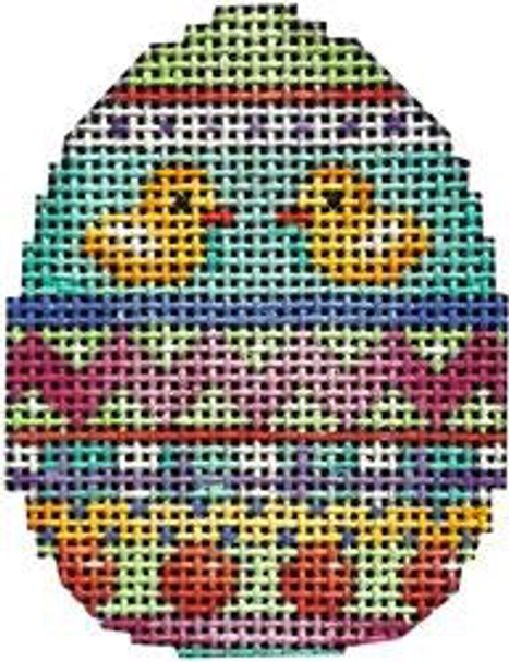 EG-625 Two Ducks Chevron Stripes Mini Egg 1.75 x 2.5 18 Mesh Associated Talents
