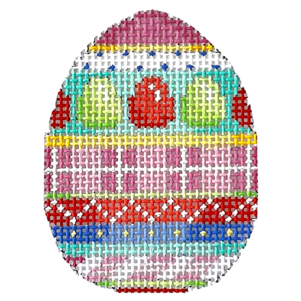 EG-626 Eggs Plaid Stripes Mini Egg 1.75 x 2.5 18 Mesh Associated Talents