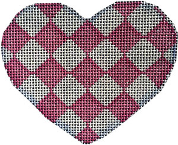 HE-845P Pink Harlequin Heart 3.5x3 18 Mesh Associated Talents 