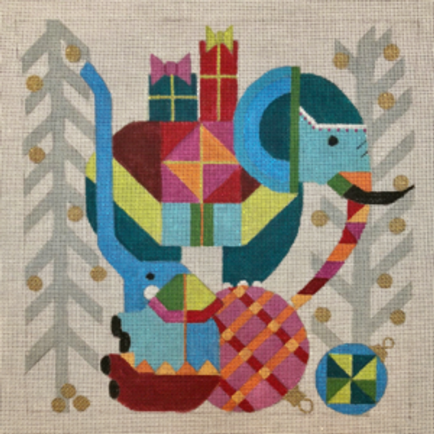 H252 Melissa Prince 18 Mesh 10 x 10 ABSTRACT ELEPHANTS