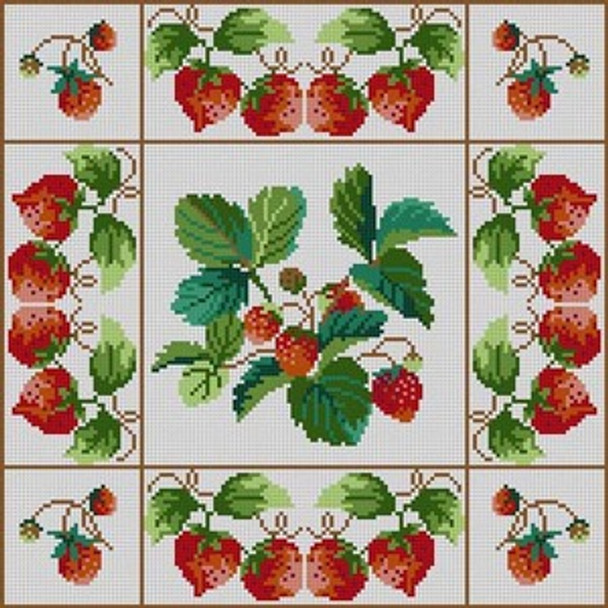 G-445 Strawberries 12 Mesh 13 1⁄2 x 13 1⁄2Treglown Designs