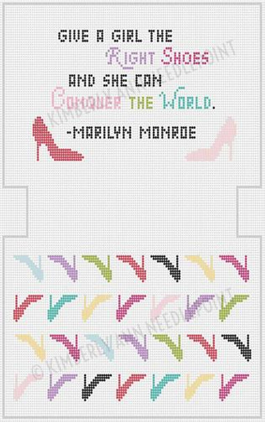 MB-06  “Give a Girl...”, Marilyn Monroe Bag 8.5X13.5 13 Mesh KIMBERLY ANN NEEDLEPOINT!