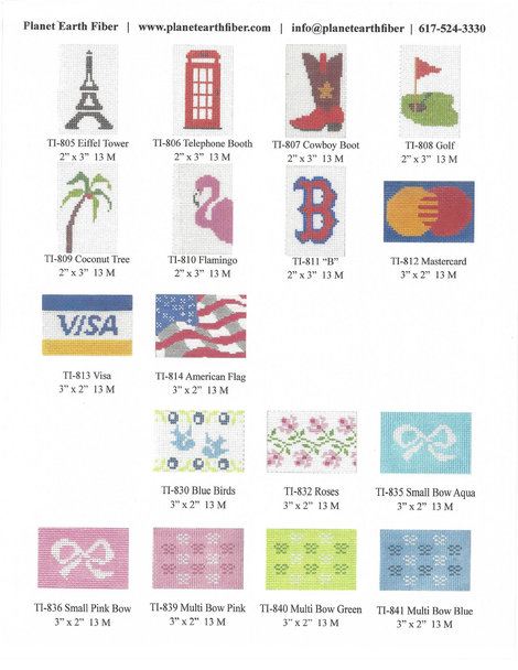 TI-839 Planet Earth Designs 3" x 2" 13 Mesh Multi Bow PINK