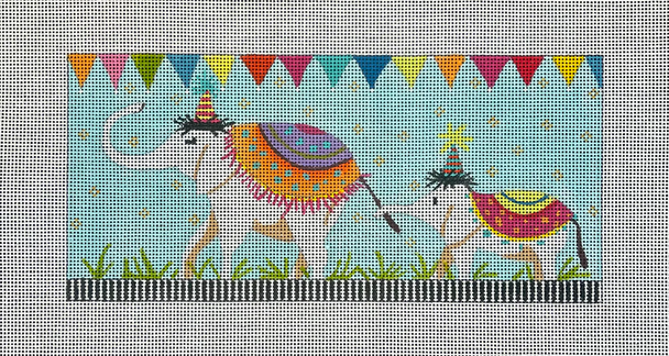 8 1/2  x 4 BR Insert BR123a  Mama and baby elephant 18 Mesh Colors of Praise
