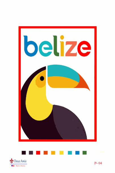 P-04 Belize Travel Poster 12 x 16 Deux Amis  Mesh