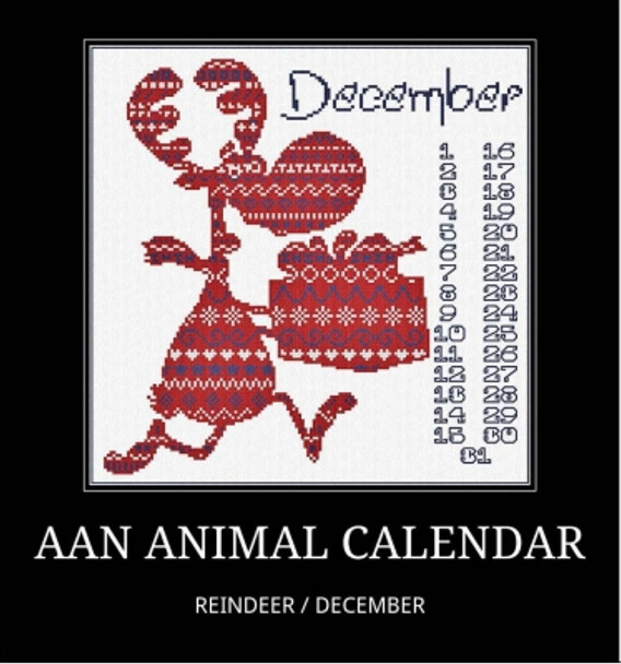 AAN525 December - Reindeer - AAN Calendar Alessandra Adelaide Needleworks