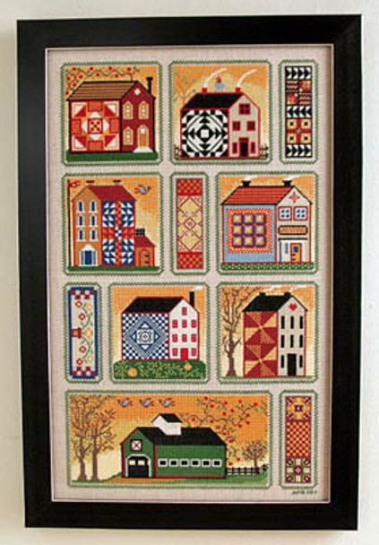 Quilty Neighborhood 63w x 272h Annie Beez Folk Art 17-1990 