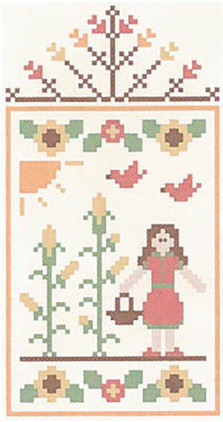 Fall Festival 2-Harvest Girl (w/thread) 47w x 90h Country Cottage Needleworks 12-2300