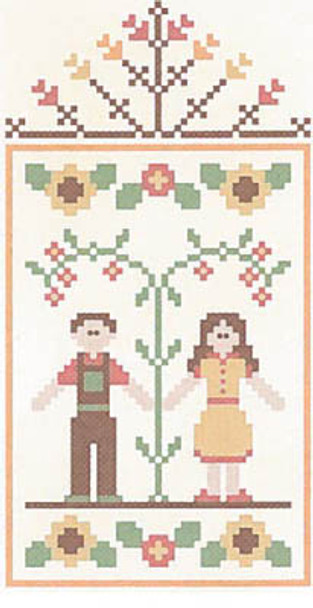Fall Festival 4-Autumn Couple(w/thread) 47w x 90h Country Cottage Needleworks 12-2302