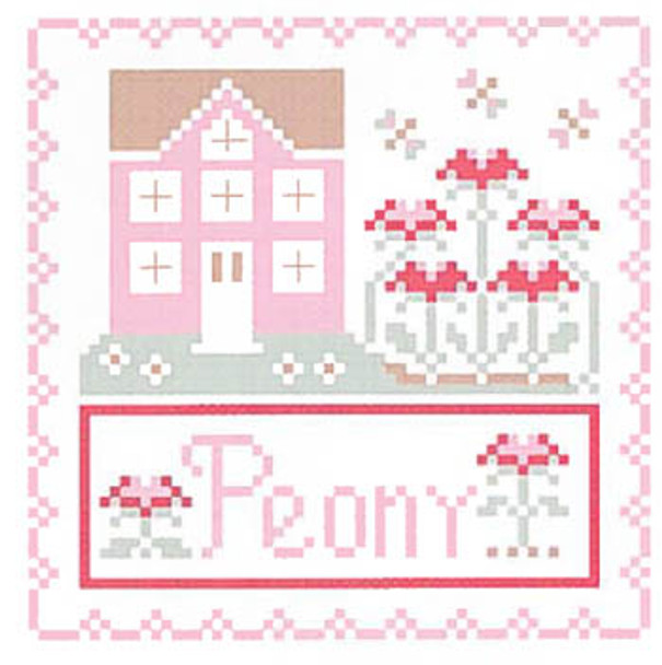 Peony (w/threads) 61w x 61h Country Cottage Needleworks 12-2294