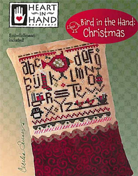 Bird In Hand Christmas (w/emb) 60w x 60h Heart In Hand Needleart  17-2207