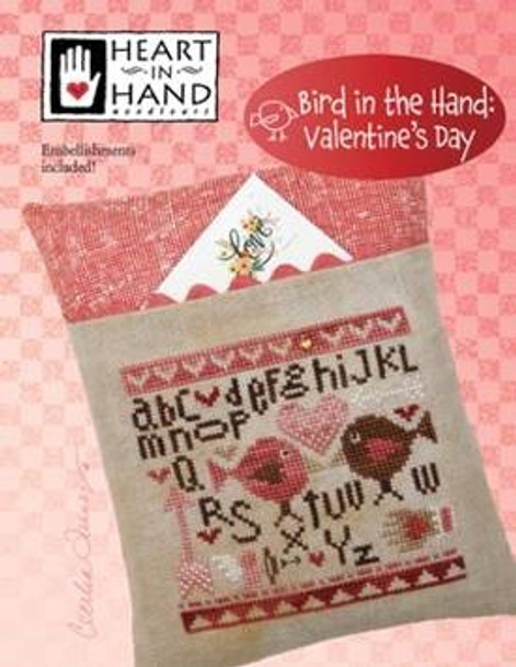 Bird In The Hand - Valentine'sDay (w/embellishments) 60w x 60h Heart In Hand Needleart  19-1019 YT