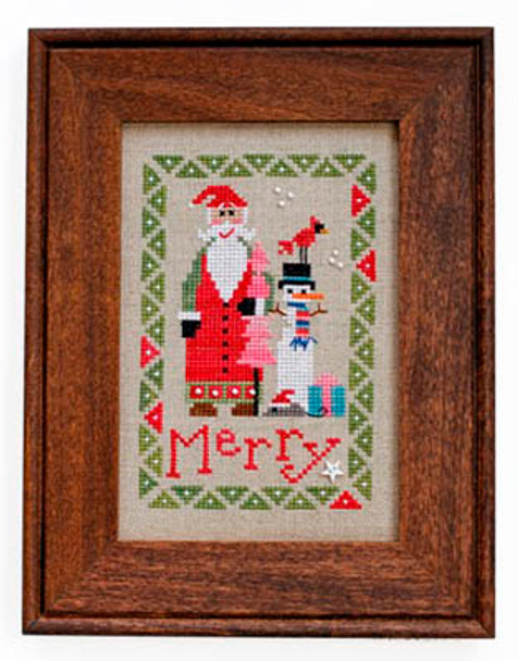 Wee Santa 2015 (w/chms) 51W X 81H Heart In Hand Needleart  15-2051