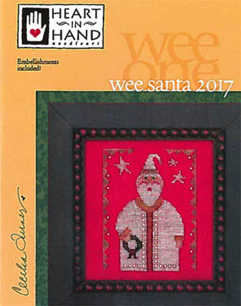 Wee Santa 2017 (w/chms) 60w x 79h Heart In Hand Needleart 17-2066