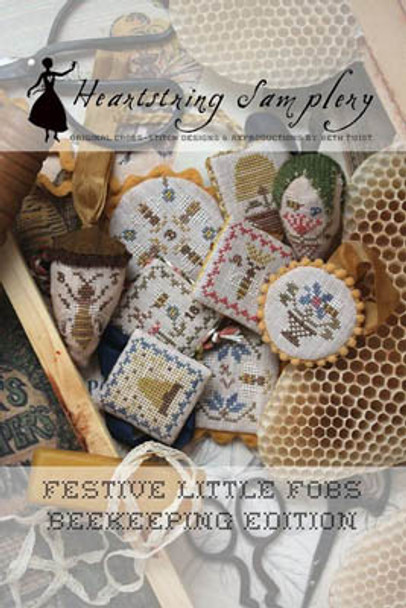 Festive Little Fobs 4 - Beekeeping Edition Heartstring Samplery approximately 30 x 30 or smaller for each 18-1823