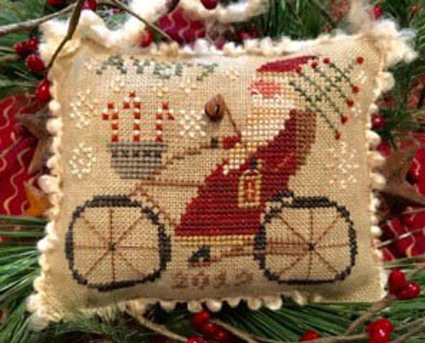Avery's Cycling Santa 59 Wide x 48 High Homespun Elegance Ltd 17-2657