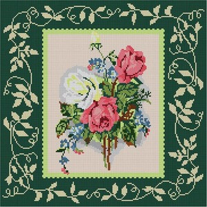 3305 Victorian Roses 13 Mesh 14 x 14 Treglown Designs