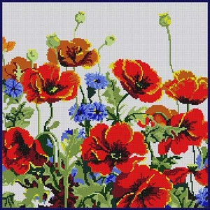 3303 Poppies 13 Mesh 14 x 14 Treglown Designs