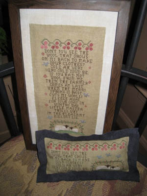 Woolly Story, A framed- 65 x 141 pillow-125 x 53 Homespun Elegance Ltd 11-1565