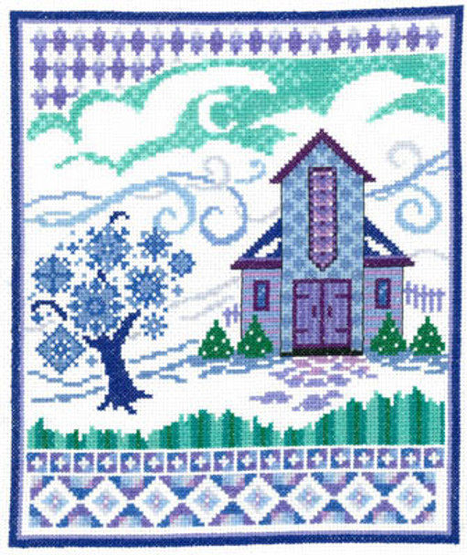 Barn With Winter Quilts 117 x 139  Imaginating 18-2725 YT