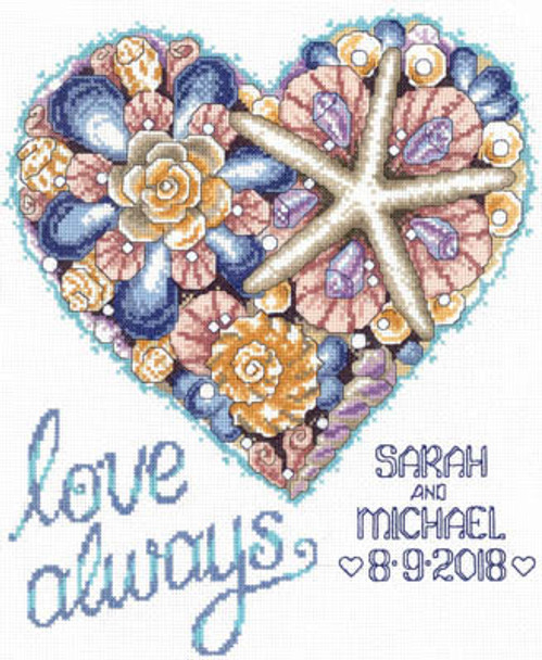 Seashell Wedding Heart 144w x 169h Imaginating 18-1298 YT