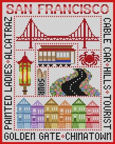 B-262 San Francisco Sampler 13 Mesh 81⁄2x101⁄2Treglown Designs