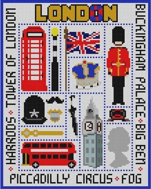 B-246 London Sampler 13 Mesh 81⁄4x101⁄2 Treglown Designs