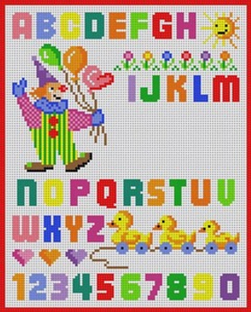 B-308 Clown Birth Announce 13 Mesh 8 x 10 Treglown Designs