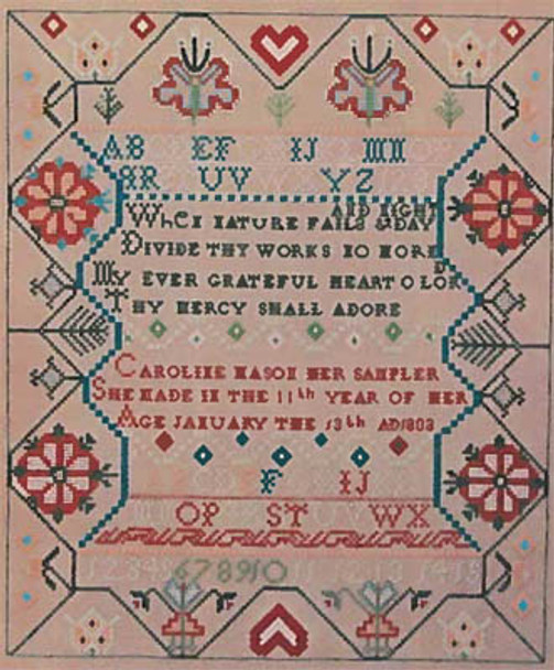 YT Caroline Mason 1803 92 tall x 168 wide Queenstown Sampler Designs