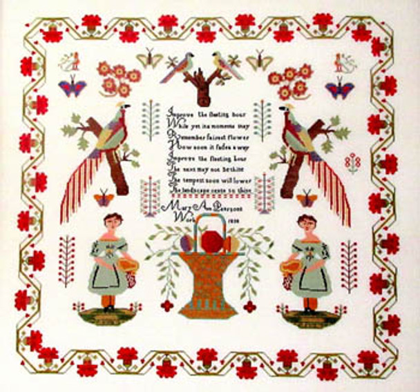 Mary Ann Pearson 1838 394w x 377h Queenstown Sampler Designs 18-1738 YT