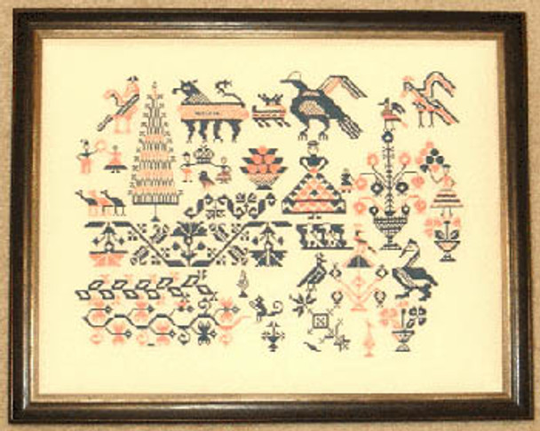 Mexican Sampler c1850 156h x 217w Queenstown Sampler Designs 18-2005 YT