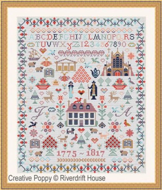 Jane Austen Sampler 231 x 191 by Riverdrift House 18-2768