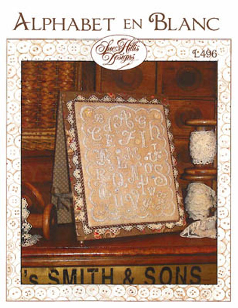 Alphabet En Blanc 93 x 119 Sue Hillis Designs 18-1546