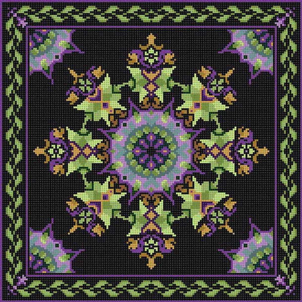 G-809 Violet & Green Geo 13 Mesh 13 x 13 Treglown Designs