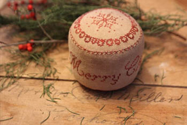 Merry Christmas Pinkeep Drum by Stacy Nash Primitives 18-1952