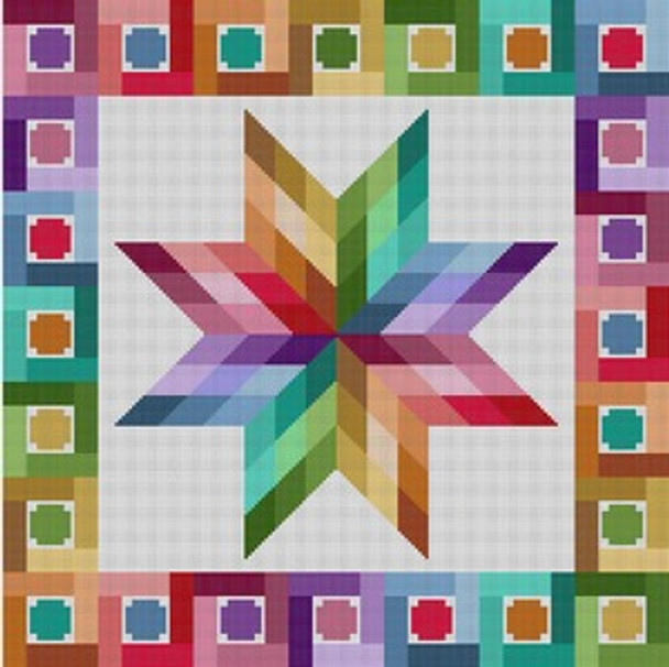 G-635 Star Quilt Stitch Sampl 13 Mesh 15x15 Treglown Designs