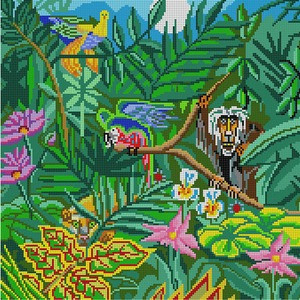 G-604 Jungle Scene 13 Mesh 13 x 13 Treglown Designs