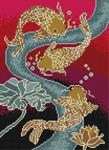 G-599 Oriental Fish 13 Mesh 8 x 11 Treglown Designs