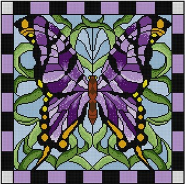 G-630 Stained Glass Butterfly 13 Mesh 123⁄4 x 123⁄4 Treglown Designs