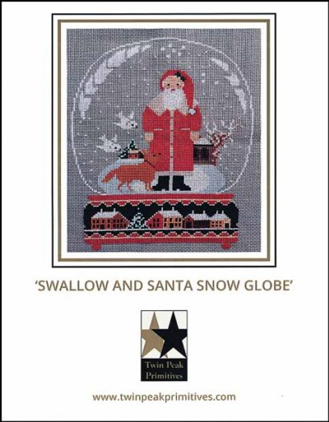 YT Swallow And Santa Snow Globe 97W x 128H Twin Peak Primitives