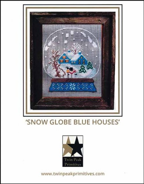 YT Snow Globe Blue Houses 107W x 108H Twin Peak Primitives