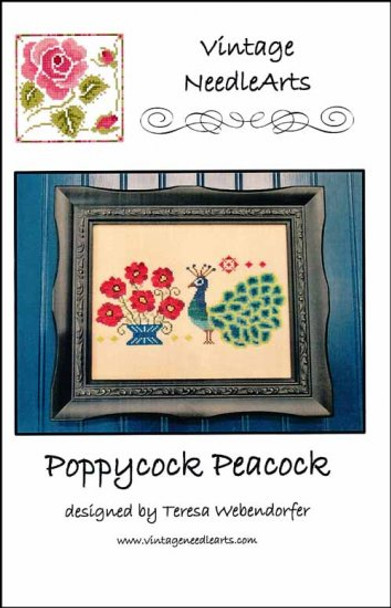 YT Poppycock Peacock 125W x 86H Vintage NeedleArts